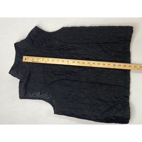 Christopher & Banks Petite Medium Black Quilted Snap Front Vest Lightweight - Picture 6 of 9